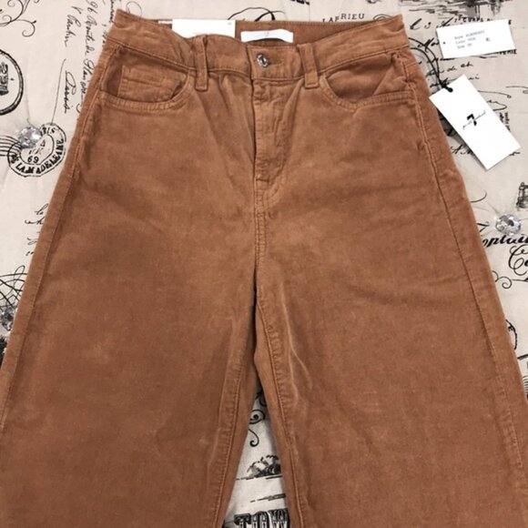 7 For All Mankind Alexa High Waist Crop Wide Leg Corduroy Pants - Picture 5 of 10